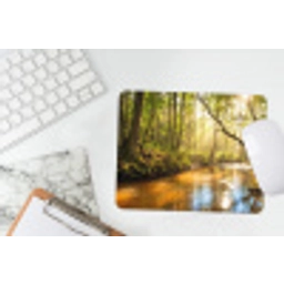 Bos - Beek - Zonlicht - Natuur - Groen muismat rubber klein -witbureau