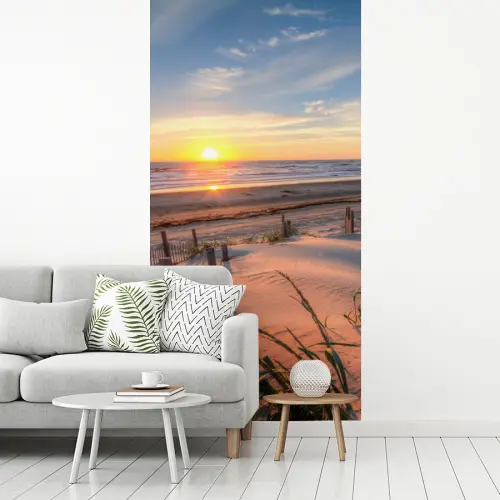 Strand - Zee - Duin - Zonsondergang - Landschap fotobehang vinyl groot -woonkamer