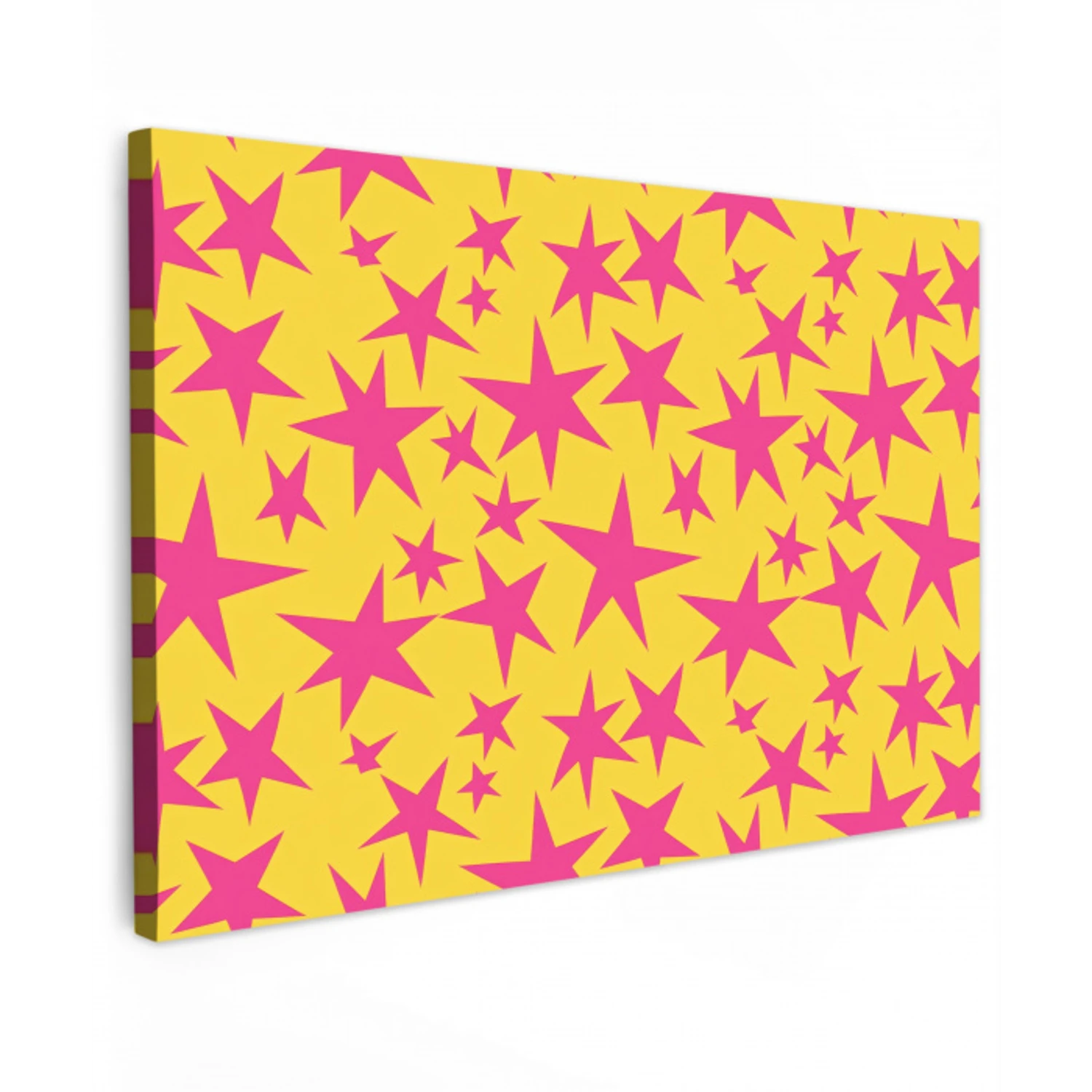 Sterren - Patroon - Roze - Geel canvas 2cm klein 34 -z3d