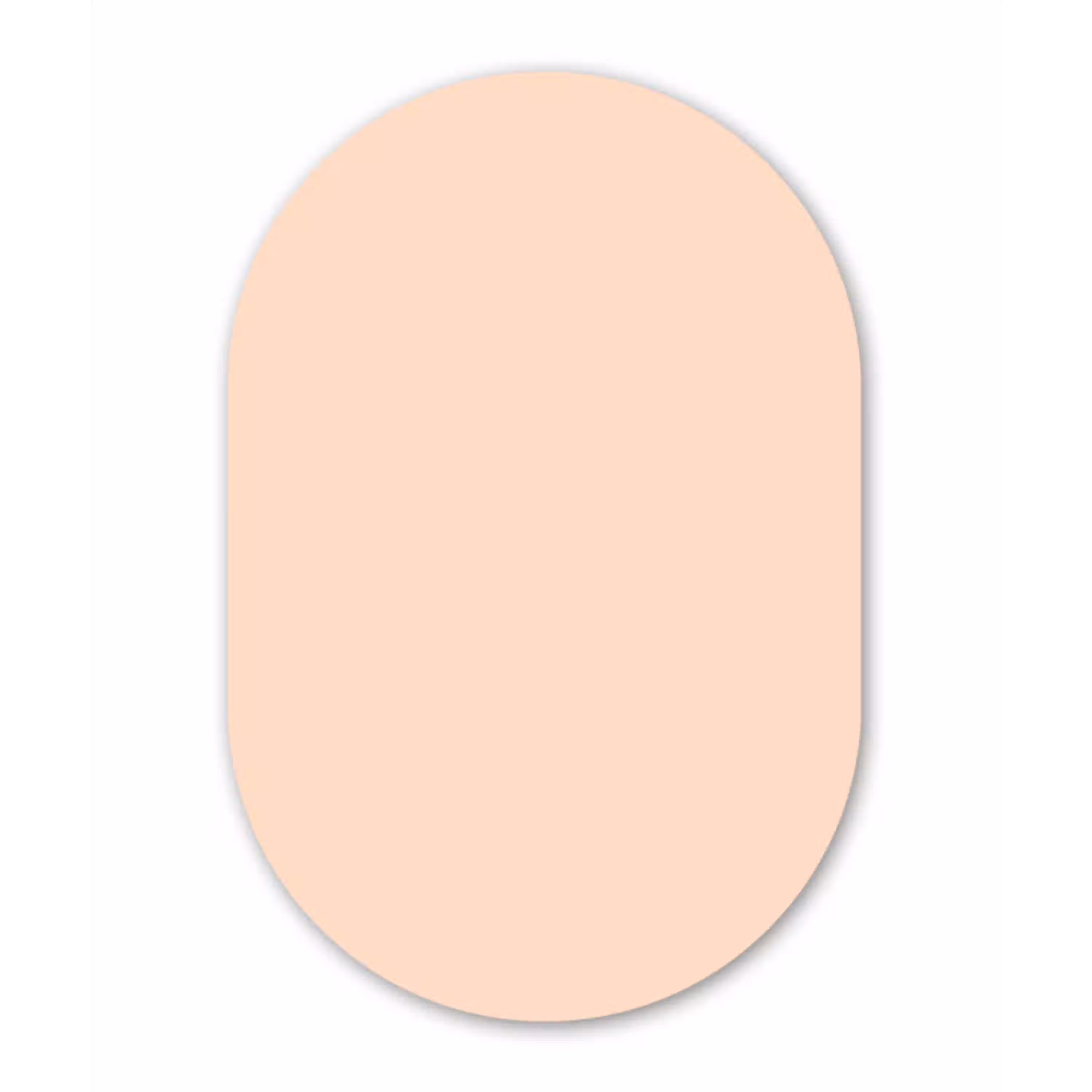 Pale - Peach - Nude Wandcirkel Ovaal Aluminium middel 839 -3d