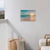 Zonsondergang - Strand - Zee - Zomer - Blauw tuinposter los doek klein -sfeer8