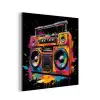 Radio - Graffiti - Box - Kleuren - Zwart aluminium wit klein -3d