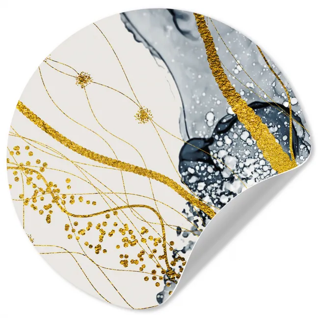 Abstract - Goud - Natuur - Kunst Wandcirkel behangsticker klein -3d