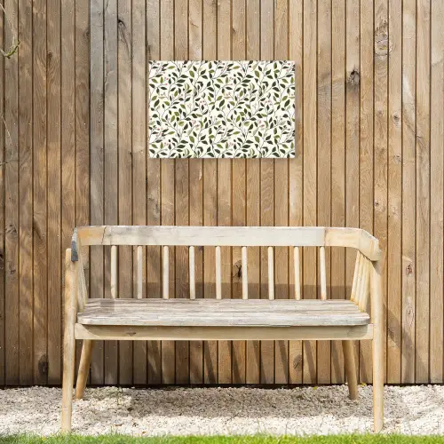 Bladeren - Bessen - Roze Tuinposter op houten frame 2 cm dik klein 845 -sfeer4