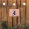 Kever - Donkerblauw - Bloemen - Sierlijk tuinposter los doek klein -sfeer1