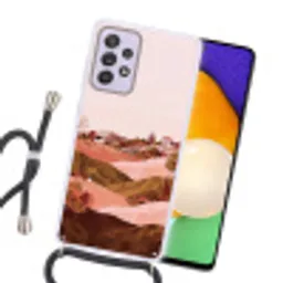 Heuvellandschap - Grafisch - Terracotta Hoesje Samsung Galaxy A52 5G met koord klein -sfeer1