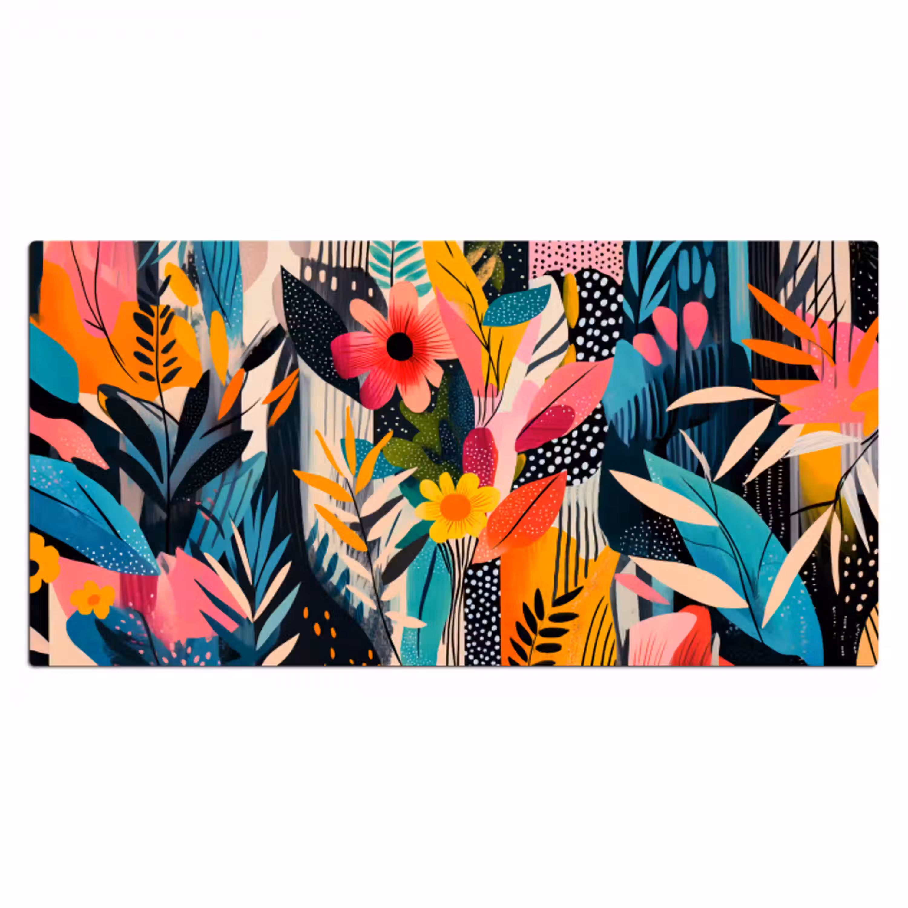 Schilderij - Abstract - Bloemen - Roze Muismat XXL klein -3d_leeg