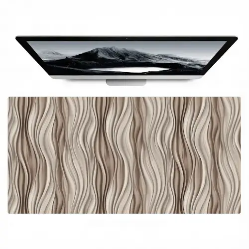 Golven - 3D - Crème Muismat XXL klein 681 -zzz3d