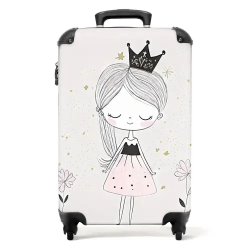 Prinses met zwart jurkje NBS - Handbagage koffer - Unisex middel -productfoto_recht