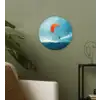 Kitesurfer - Oranje - Zee - Lucht Wandcirkel kunststof plaat 5mm dik klein -sfeer3