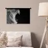 Dieren - Leeuw - Zwart - Wit - Portret Wandkleed katoen klein -sfeer4
