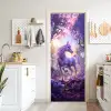 Eenhoorn - Paars - Sprookje - Fantasy dier deurposter klein -sfeer5