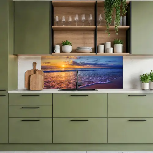 Zee - Strand - Zonsondergang - Wolken - Horizon keuken achterwand 2 middel -sfeer3