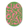 Abstract - Roze - Ciao - Vormen Wandcirkel Ovaal Glas middel -3d