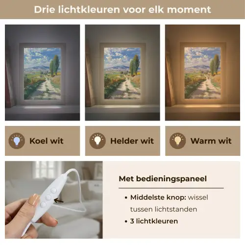 Mensen - Wandelen - Zandpad - Velden Light Box met kabel (Tafellamp) klein -USP_lichtkleurNL