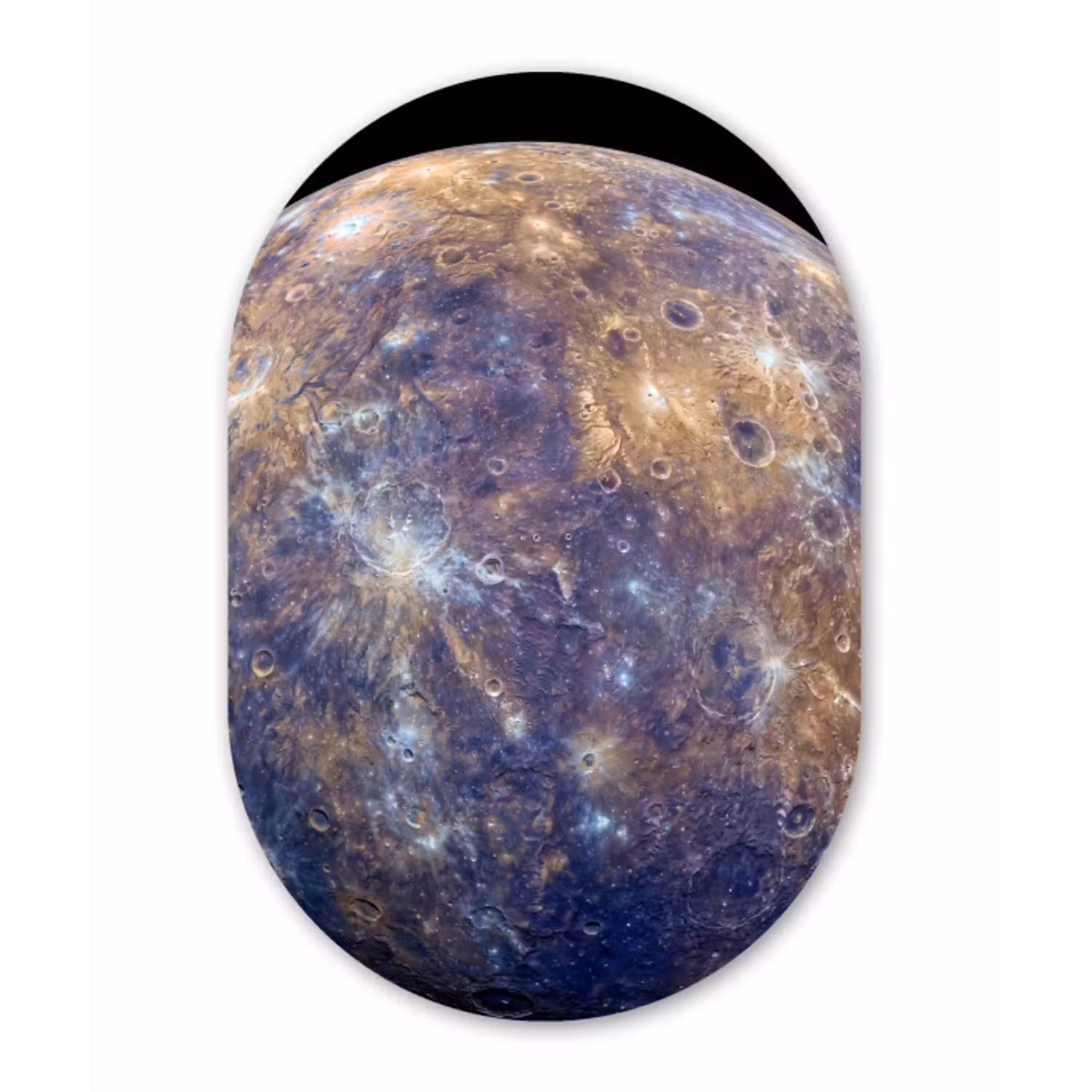 Planeet - Kraters - Ruimte Wandcirkel Ovaal Forex klein -3d