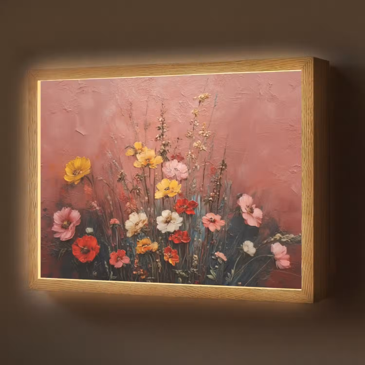 Lightbox - Wandlamp - Bloemenboeket - Fijne details - Roze