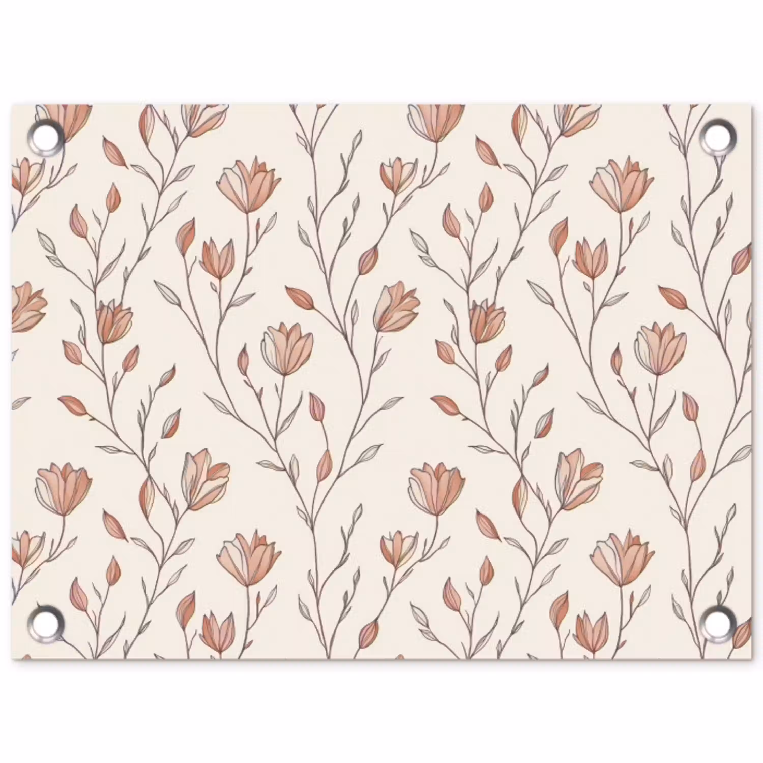 Patroon - Klassiek - Roze tuinposter los doek klein 239 -3d