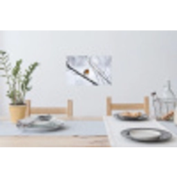 Roodborstje - Tak - Sneeuw - Winter - Levendig Muursticker klein -eettafel