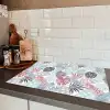 Bladeren - Jungle - Pastel - Tropisch Inductie beschermer vinyl 3mm klein -sfeer3