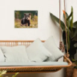 Beer - Bloemenveld - Gras tuinposter los doek klein -sfeer7
