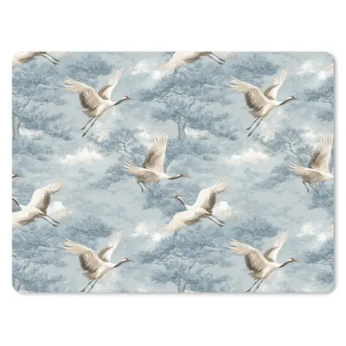 Wolken - Kraanvogels - Blauw muismat rubber klein 262 -3d