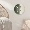 Japandi - Vogel - Groen Wandcirkel kunststof plaat 5mm dik klein -sfeer5