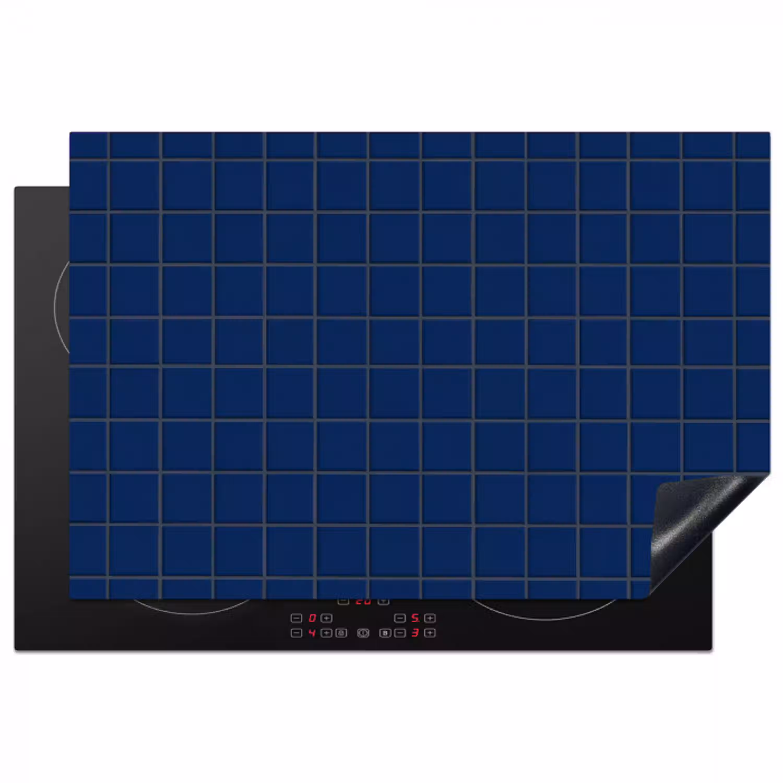 Tegel - Patroon - Blauw Inductie beschermer vinyl 3mm klein 276 -3d