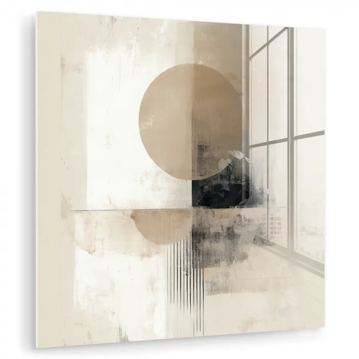 Cirkel - Compositie - Diepte - Beige plexiglas 5mm klein -zzzproduct_nieuw