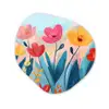 Illustratie - Bloemen - Kleurrijk Wandcirkel Organisch Aluminium middel -3d