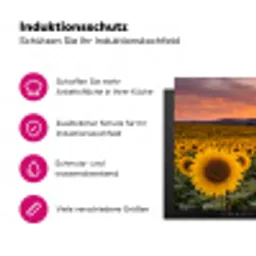Zonnebloemen - Heuvellandschap - Geel Inductie beschermer vinyl 3mm klein -zzzzzzz-lf-ups