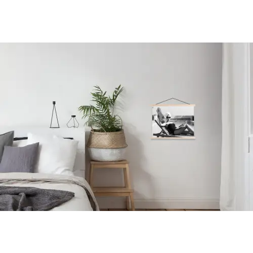 Glamour - Modern - Zwart - Wit textielposter latten blank klein -woonkamer