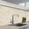 Zebra - Patroon - Beige keuken achterwand 2 middel 871 -3d_schuin
