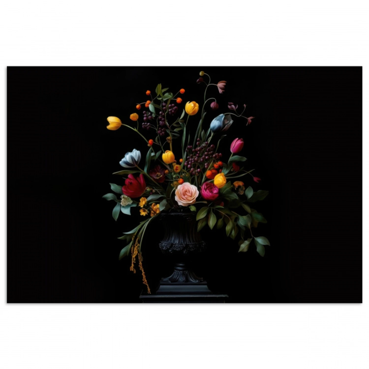 Klassiek - Vaas - Boeket - Bloemen poster papier klein -3d