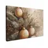 Kerst - Kerstballen - Beige - Goud Tuinposter op houten frame 2 cm dik klein -3d