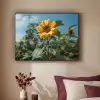 Zonnebloemen - Helderblauwer lucht - Gras Textielframe - compleet frame klein -sfeer1