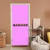 Felroze - Badass - Panterprint - Schaduw deurposter klein -sfeer1