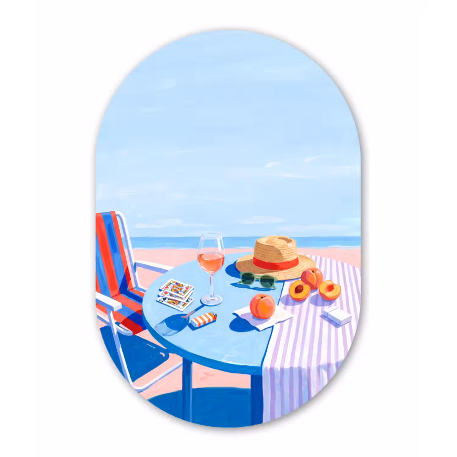 Muurovaal aluminium - Strand - Picknick - Zomer