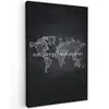 Krijt - Zwart - Quote - Wereldkaart Tuinposter op houten frame 2 cm dik middel -3d