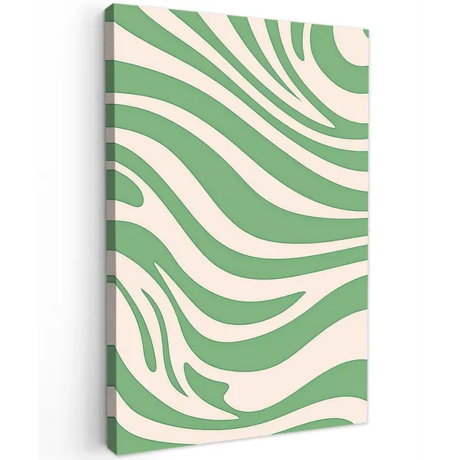 Zebrapatroon - Groen - Retro canvas 2cm klein -z3d