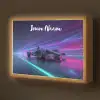 Lichtstralen - Neon - Racewagen - Paars Light Box met batterij (Wandlamp kind) middel -z3d_website