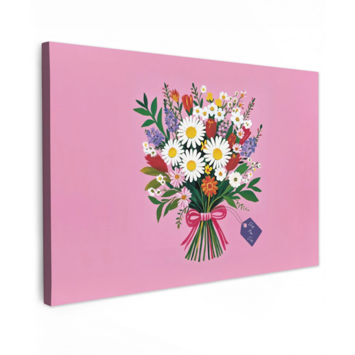 Bloemen - Quote - Kaartje - Kleurrijk canvas 2cm klein -z3d