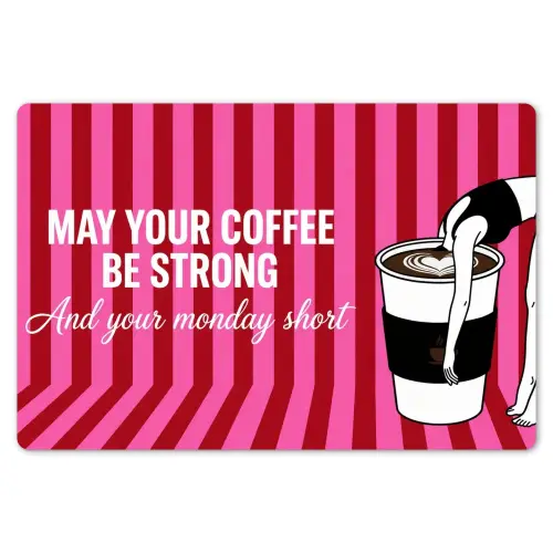 Roze - Strepen - Koffie - Maandag Placemat vinyl groot -zzsfeer1_Kitchenyeah-website
