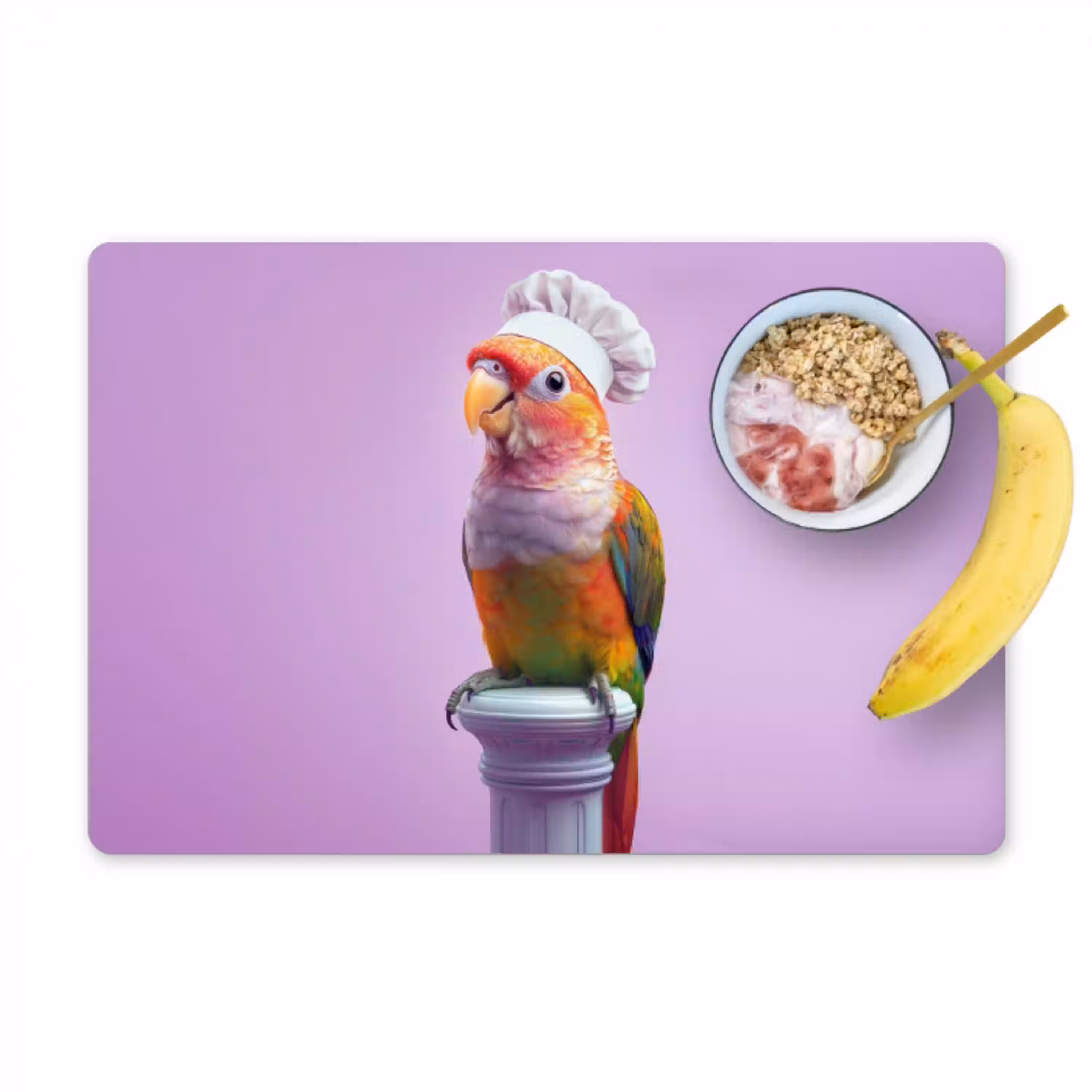 Papegaai - Koksmuts - Pilaar - Vogel Placemat vinyl groot -zzzproduct_Kitchenyeah-website