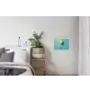 Ballon - Geel - Smiley textielposter latten blank klein -woonkamer