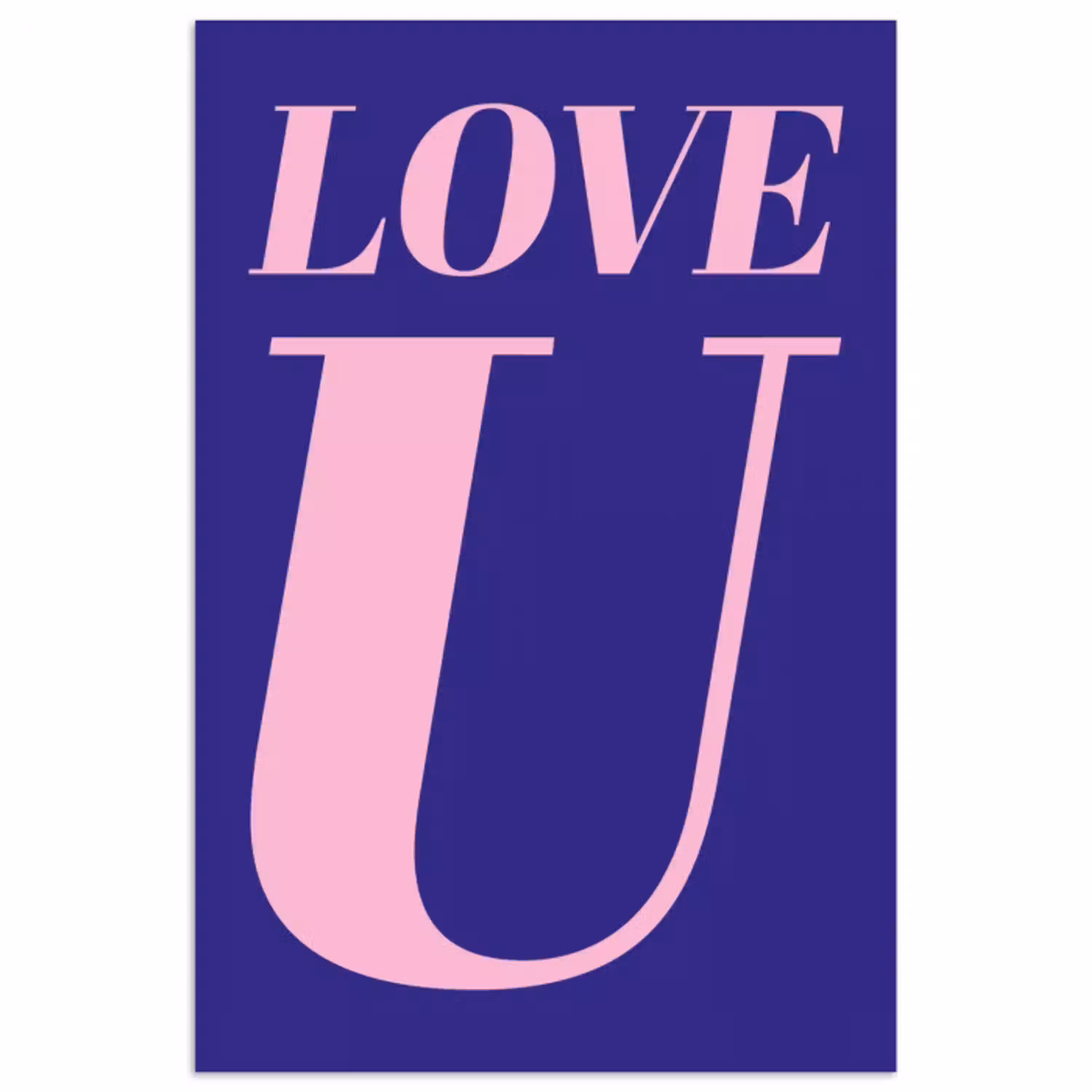 Love - Blauw - Valentijn poster papier klein -3d