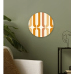U-vorm - Retro - Oranje Wandcirkel kunststof plaat 5mm dik klein 188 -sfeer3