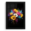 Bloemen - Kleurrijk - Graffiti - Modern - Boeket fotolijst zwart zonder passe partout klein -3d