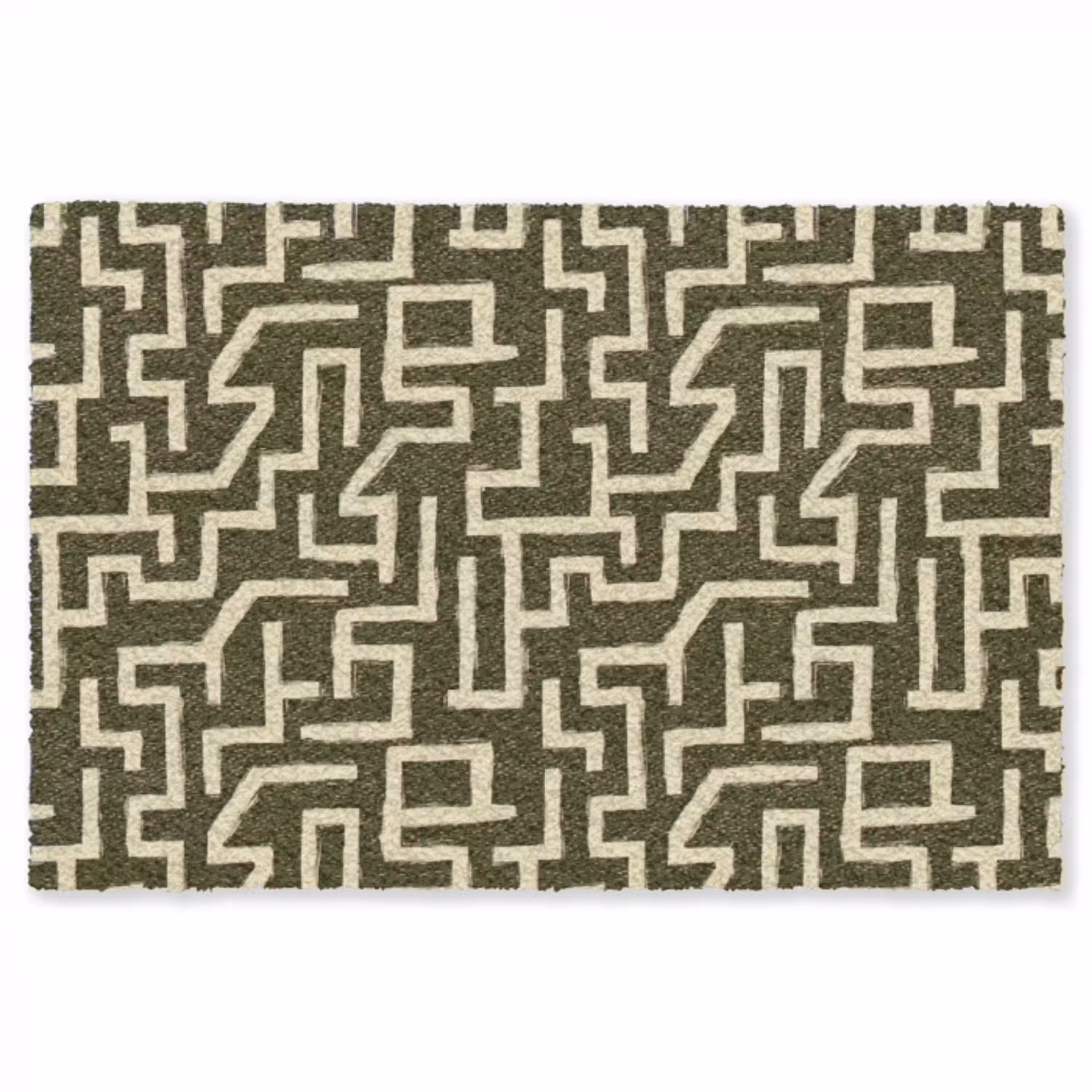 Abstract - Lijnen - Groen Vloerkleed Rechthoek klein 1091 -3d