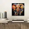 Olifant - Graffiti - Zwart - Dieren - Kleuren aluminium wit klein -sfeer1
